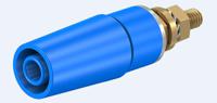 233050-23 Staubli Blue Female Banana Socket, 4 mm Connector, Bolt Termination, 32A, 600V, Gold Plating