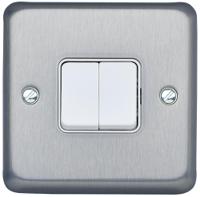 k4672brc MK Electric Rocker Light Switch, 2 Way, 2 Gang, Albany Plus