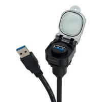 143-820 RS PRO Straight, Front Mount, Socket, Plug Type USB A USB 3.0 IP20, IP65, IP67, IP68, IP69 USB Connector