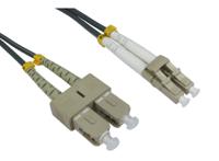 284-6827 RS PRO LC to SC Duplex Multi Mode OM1 Fibre Optic Cable, 3mm, Grey, 500mm