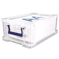 7730401 Fellowes 10L Transparent Plastic Small Storage Box, 15.5cm x 39.5cm x 25.5cm