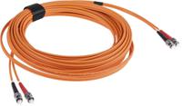 535-7317 RS PRO ST to ST Duplex Multi Mode OM2 Fibre Optic Cable, 50/125μm, Orange, 10m