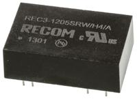 rec3-1205srwh4a Recom REC3 DC-DC Converter, 5V dc/ 600mA Output, 9 → 18 V dc Input, 3W, Through Hole, +85°C Max Temp -40°C Min