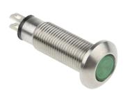 534-532-63 Marl Green Panel Mount Indicator, 12 → 28V, 8.1mm Mounting Hole Size, Solder Tab Termination, IP67