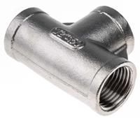 499-2981 RS PRO Stainless Steel Pipe Fitting, Tee Circular Tee, Female G 1/2in x Female G 1/2in x Female G 1/2in