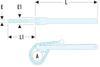 136a2 Facom Chain Wrench, 360 mm Overall, 60 - 114mm Jaw Capacity, Metal Handle