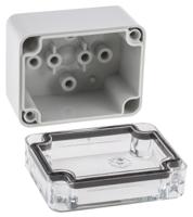 pct-050705-enclosure Fibox Grey Polycarbonate Enclosure, IP66, IP67, Silver Lid, 65 x 50 x 45mm