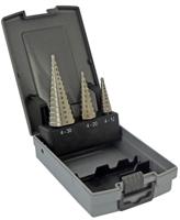 11448670001 Tivoly 3-Piece Cone Cutter Set for Steel, 30mm Max, 4mm Min, HSS Bits