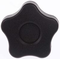 69843 Elesa  Black Multiple Lobes Clamping Knob, M5, Threaded Hole