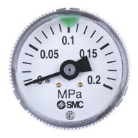 g46-2-01 SMC Analogue Pressure Gauge 0.2MPa Back Entry 42.5mm Outside Diameter, UKAS