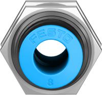 qss-8 Festo QSS Series Bulkhead Tube-to-Tube Adaptor, Push In 8 mm to Push In 8 mm, Tube-to-Tube Connection Style, 153159