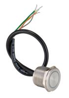 mpzi022fd124 Bulgin Illuminated Piezo Switch, Momentary, IP68, IP69K, Wire Lead, 1 A @ 24 V dc, -40 → +85°C Grey