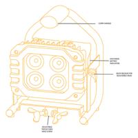 jcb-plt40-222v JCB Rechargeable LED Work Light, 4000 lumens, 100-240 V, IP65