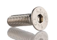 171-900 RS PRO Plain Stainless Steel Hex Socket Countersunk Screw, ISO 10642, M6 x 20mm