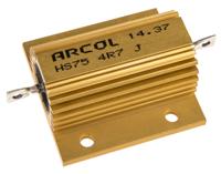 hs75-4r7-j Arcol, 4.7Ω 75W Wire Wound Chassis Mount Resistor HS75 4R7 J ±5%