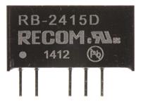 rb-2415d Recom RB DC-DC Converter, ±15V dc/ ±33mA Output, 21.6 → 26.4 V dc Input, 1W, Through Hole, +85°C Max Temp -40°C