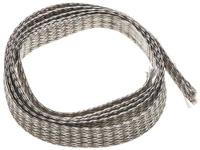 30508 Wurth Elektronik Expandable Braided Fibreglass, Nickel Plated Copper Grey Cable Sleeve, 8mm Diameter, 1m Length, WE-ST