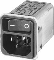 dc124102101 Schurter 6A, 250 V ac Male Snap-In Filtered IEC Connector DC12.4102.101