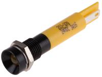 211-370 RS PRO Yellow Panel Mount Indicator, 24V dc, 8mm Mounting Hole Size, Solder Tab Termination