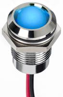 130-1087 RS PRO Blue Panel Mount Indicator, 24V dc, 14mm Mounting Hole Size, Lead Wires Termination, IP67