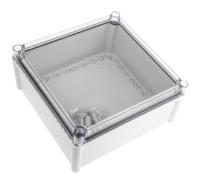 pc-2828-13-t-enclosure Fibox SOLID PC Series Grey Polycarbonate Enclosure, IP67, Transparent Lid, 278 x 278 x 130mm