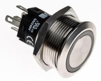 82-61531133 EAO 82 Series Illuminated Push Button Switch, Momentary, Panel Mount, 22.3mm Cutout, SPDT, Green LED, 240V, IP65, IP67
