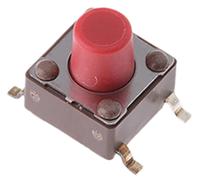 dtsm63rv Apem Red Stem Tactile Switch, SPST 50 mA @ 12 V dc 7mm Surface Mount