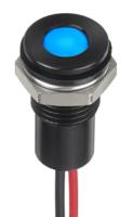 132-9151 RS PRO Blue Panel Mount Indicator, 12V dc, 8mm Mounting Hole Size, Lead Wires Termination, IP67