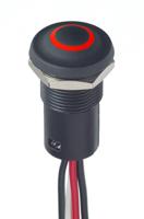 ixp5w02rrxkh APEM IX Series Illuminated Illuminated Push Button Switch, Momentary, Panel Mount, 12mm Cutout, NC/NO, Red LED, 28V dc,
