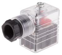 811-8200 RS PRO 2P+E DIN 43650 B, Female Solenoid Valve Connector with Indicator Light, 48 V dc Voltage
