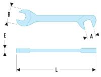 3432 Facom 34 Series Open Ended Spanner, 3.2mm, Metric, Double Ended, 70 mm Overall