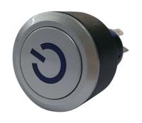 175-8412 RS PRO Illuminated Push Button Switch, Momentary, Panel Mount, 22.2mm Cutout, SPDT, Blue LED, 250V ac, IP65