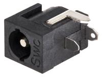 rapc712bk Switchcraft Right Angle DC Socket Rated At 5.0A, PCB Mount, length 14.5mm, Silver