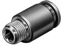 qs-18-4-i Festo QS Series Straight Threaded Adaptor, R 1/8 Male to Push In 4 mm, Threaded-to-Tube Connection Style, 153012