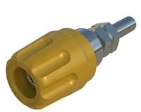 930099103 Hirschmann Test & Measurement 16A, Yellow Binding Post With Brass Contacts and Nickel Plated - 14mm Hole Diameter