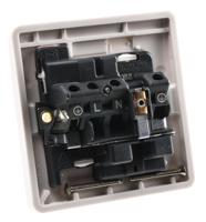 k2657-whi MK Electric Logic Plus White 1 Gang Plug Socket, 2 Poles, 13A, Type G - British, Indoor Use