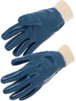 nbr32709 SINGER SAFETY NBR327 Blue Cotton Glove, Size 9, Nitrile Coating