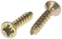 144-3473 RS PRO Pozidriv Countersunk Steel Wood Screw, Yellow Passivated, Zinc Plated, 3.5mm Thread, 20mm Length