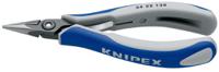 34-22-130 Knipex 34 22 Electronics Pliers, Long Nose Pliers, 131 mm Overall, Straight Tip, 23mm Jaw