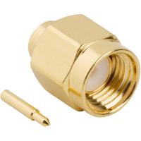 132102 Amphenol RF  Series, Plug Cable Mount SMA Connector, 50Ω, Solder Termination, Straight Body