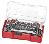 tj1419 Teng Tools 19-Piece Metric 1/4 in Standard Socket/Bit Set with Ratchet