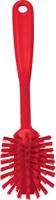 42374 Vikan Medium Bristle Red Scrubbing Brush, 23mm bristle length, PET bristle material