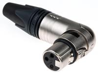 nc3frx Neutrik Cable Mount XLR Connector, Right Angle, Female, 50 V, 3 Way, Silver Plating