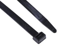 811-1741 RS PRO Cable Tie, Flame Retardant, 380mm x 12.7 mm, Black Nylon, Pk-50