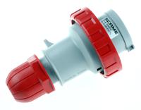 2181636rv Scame IP66, IP67 Red Cable Mount 3P + E Industrial Power Connector Adapter Plug, Rated At 16A, 415 V,With Phase Inverter