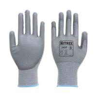 245p-07 Unigloves 245P Grey Fibreglass, HPPE, Polyester, Spandex, Steel Work Gloves, Size 7, Polyurethane Coating