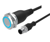82-66551134 EAO 82 Series Illuminated Push Button Switch, Momentary, Panel Mount, 22mm Cutout, 1CO, Green LED, 35V, IP65, IP67