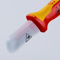 98-54 Knipex Cable Knife insulating multi-component handle, VDE/1000V, 190 mm Overall, 50 mm Blade, Bimaterial Handle