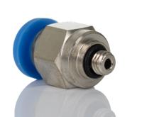 916-0704 RS PRO Straight Threaded Adaptor, M5 Male to Push In 6 mm, Threaded-to-Tube Connection Style