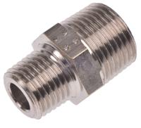 0900-13-17 Legris LF3000 Series Straight Threaded Adaptor, R 1/4 Male to R 3/8 Male, Threaded Connection Style